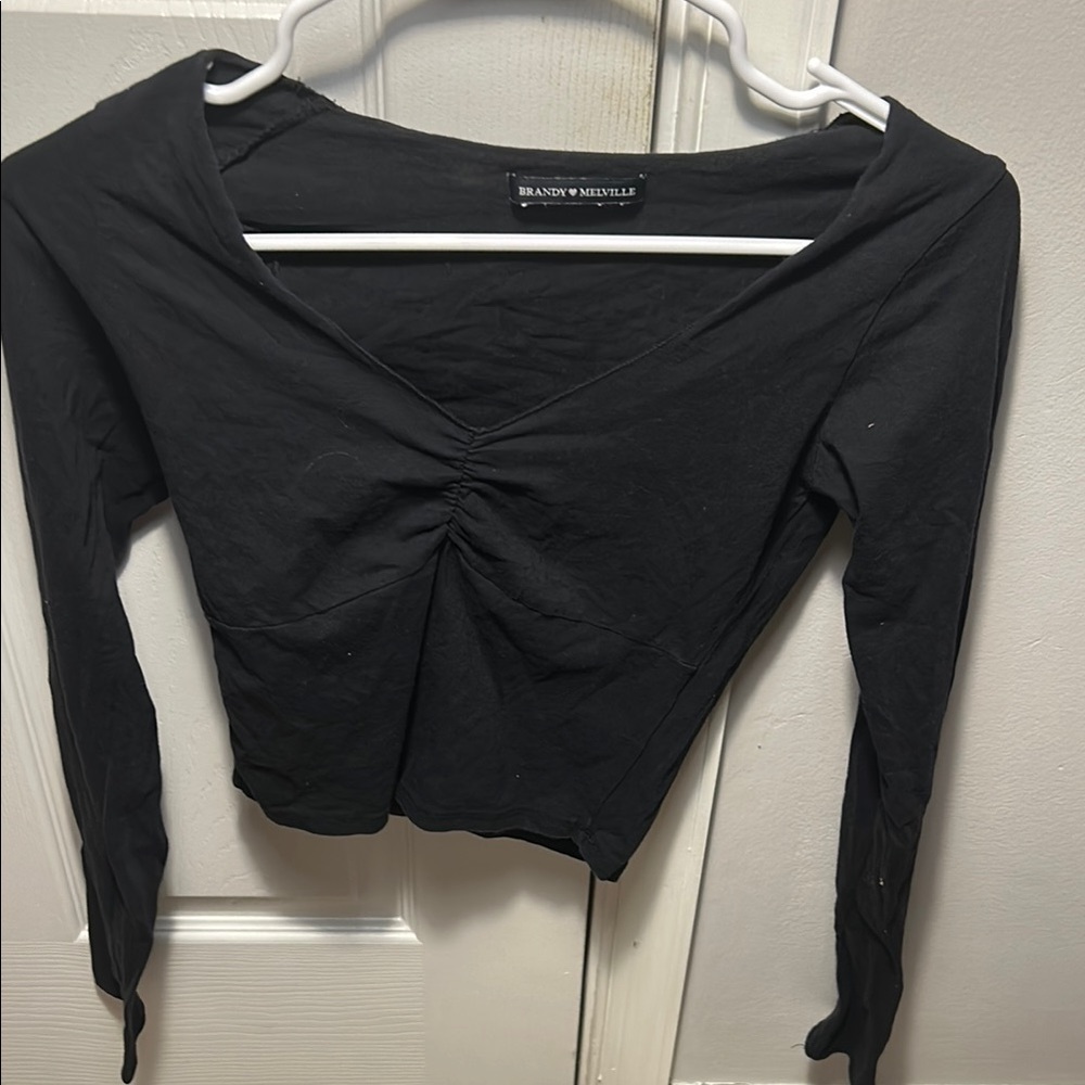 Brandy Melville Black Fitted Long Sleeve